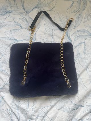 Bolso Negro Pelo Flora Collection Nuevo