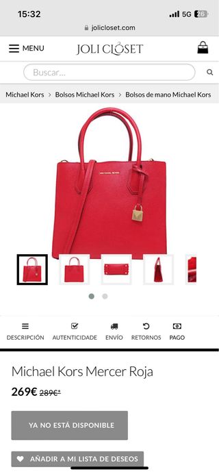 Bolso Michael Kors Mercer Rojo