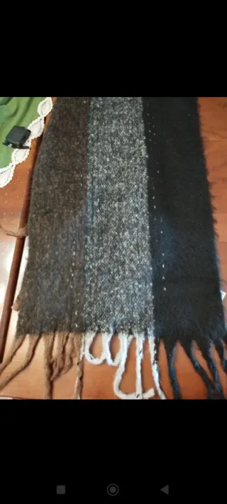 Sciarpa/scialle grande nero grigio