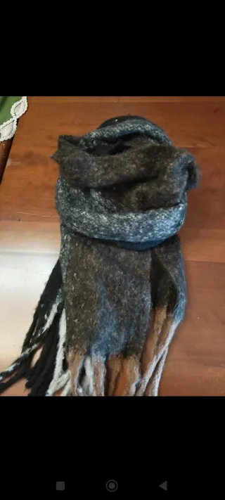 Sciarpa/scialle grande nero grigio