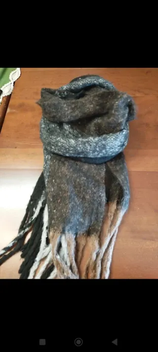 Sciarpa/scialle grande nero grigio