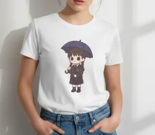 Camiseta Miércoles Kawaii