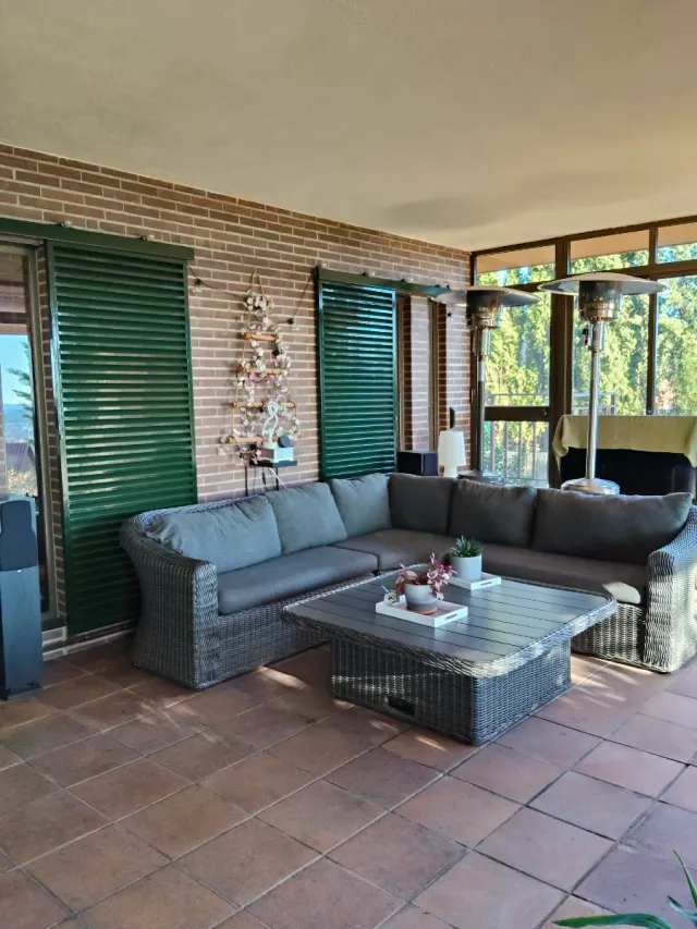 Sofá de exterior rinconera gris