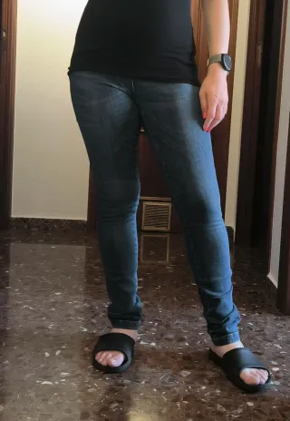 Vaquero premamá azul