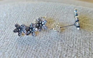 Pendientes Plata con sello de garantía margaritas