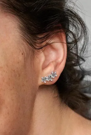 Pendientes Plata con sello de garantía margaritas