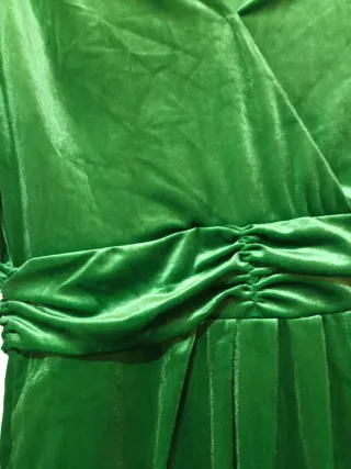 Vestido Terciopelo Verde Manga Larga