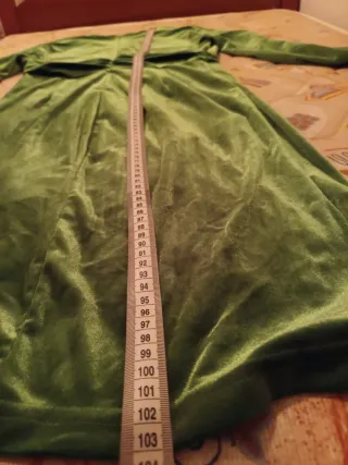 Vestido Terciopelo Verde Manga Larga