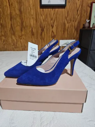 Zapatos de tacón azul talla 39