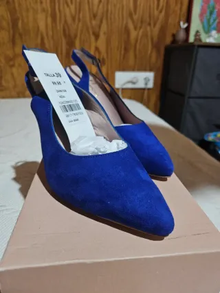 Zapatos de tacón azul talla 39