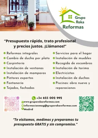 Instalacion Mampara, cambio de ducha por plato