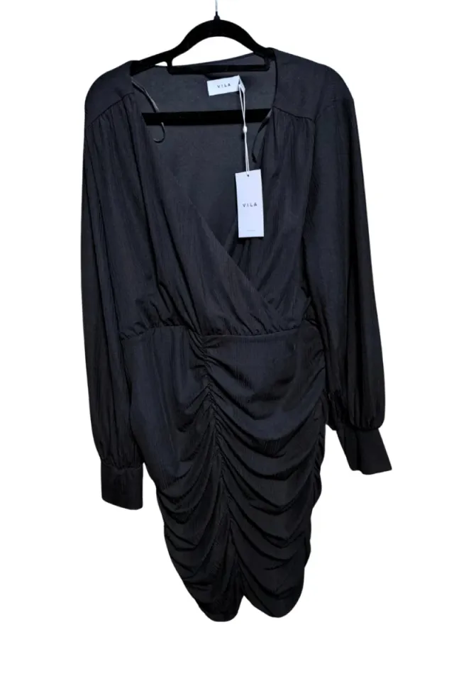 Vestido VILA negro fruncido elástico XXL
