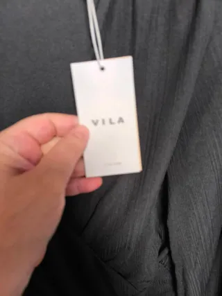 Vestido VILA negro fruncido elástico XXL