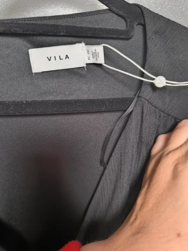 Vestido VILA negro fruncido elástico XXL