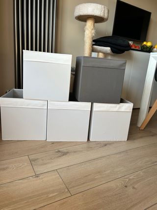 Cubi Stoffa Ikea Drona Grigio Bianco
