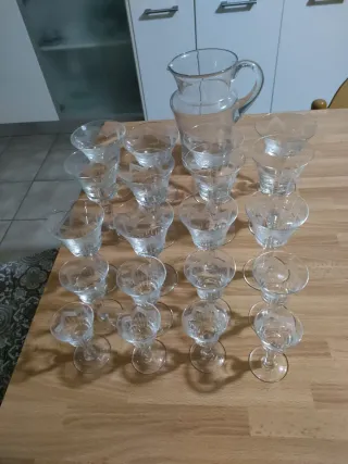 Set Calici Art Decò e Caraffa Anni 30/40