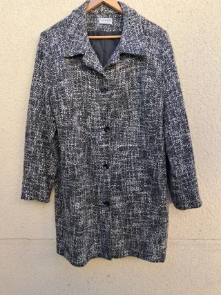 Abrigo JUVERAN Talla 50 Negro y blanco de mujer