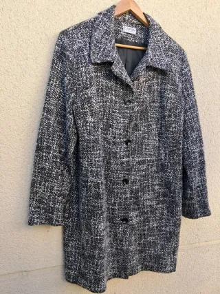 Abrigo JUVERAN Talla 50 Negro y blanco de mujer