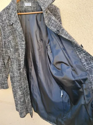 Abrigo JUVERAN Talla 50 Negro y blanco de mujer