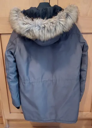 Abrigo largo invierno corte recto gris