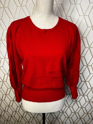 Jersey punto rojo manga abullonada