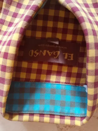 Camisa El Ganso cuadros beige granate