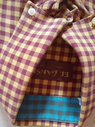 Camisa El Ganso cuadros beige granate