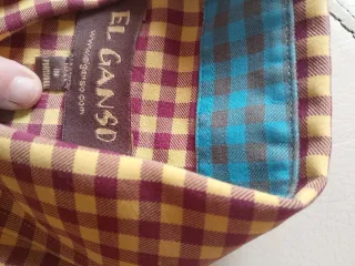 Camisa El Ganso cuadros beige granate