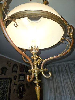 Lampadario a gas elettrificato primi '900