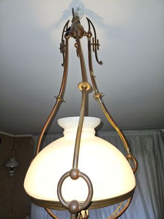 Lampadario a gas elettrificato primi '900
