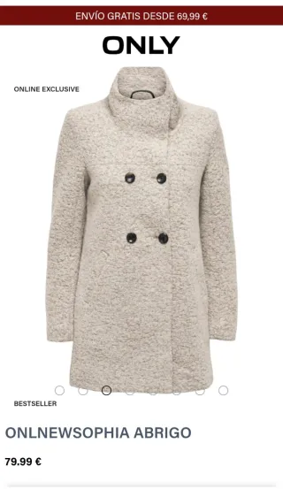 Abrigo invierno ONLY beige Talla M