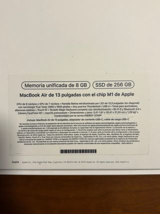 MacBook Air M1 Plata 8GB/256GB