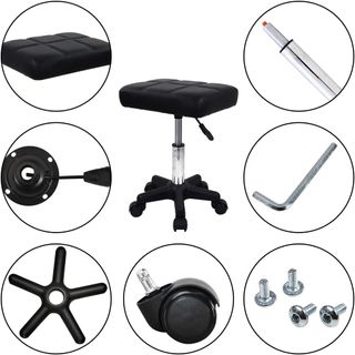 Taburete rodante ajustable altura 49-61 cm