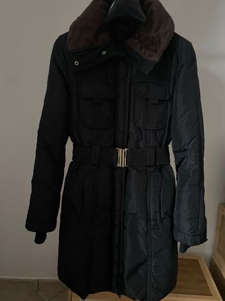 Gas Piumino Donna Nero con Pelliccia