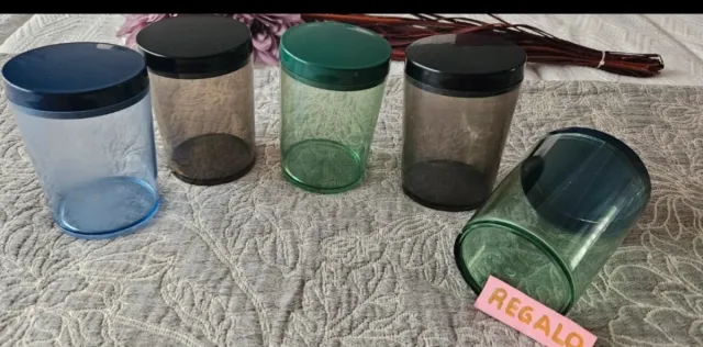 4 Barattoli + 1 regalo in plastica per l'archiviazione