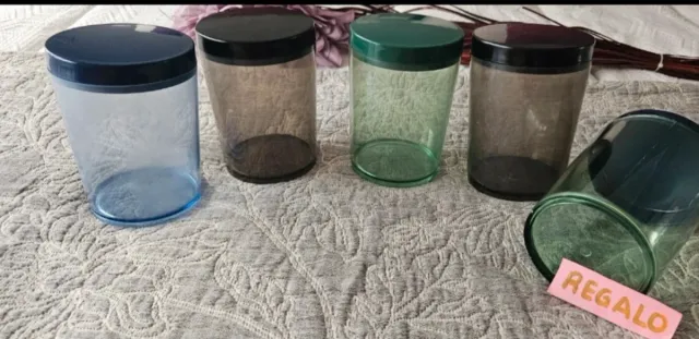 4 Barattoli + 1 regalo in plastica per l'archiviazione