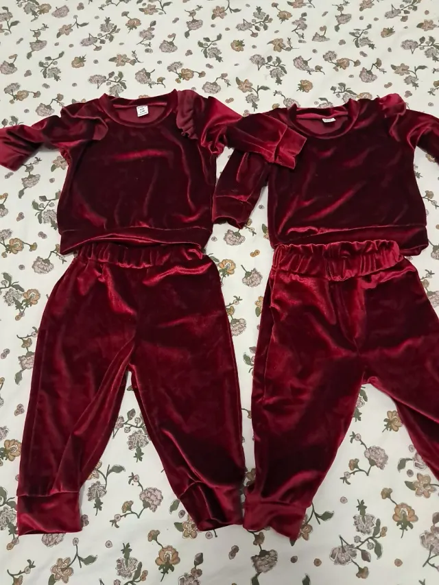2 Chándal Bebé Niña 6-9 Meses Terciopelo