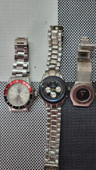 Lote 3 Relojes Cartier, Omega, Rolex