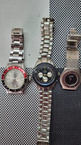 Lote 3 Relojes Cartier, Omega, Rolex