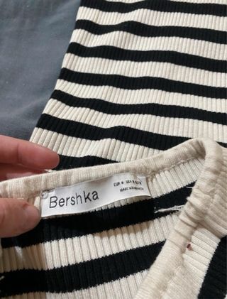 Vestido Bershka rayas blanco y negro