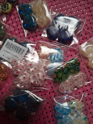 4 Corazones Murano Millefiori