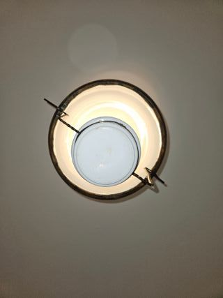 Lampadario opalina elettrificato