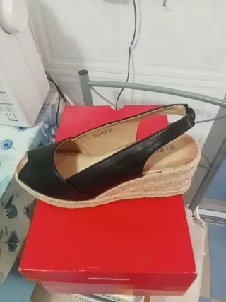Sandalias cuña negras talla 37