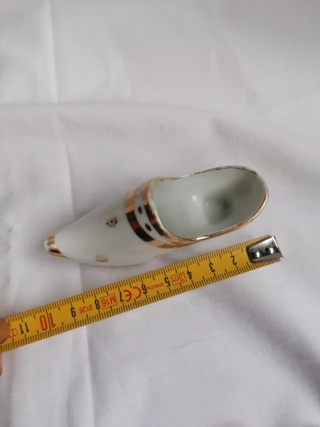 Zueco Limoges Cerámica Miniatura Dorado