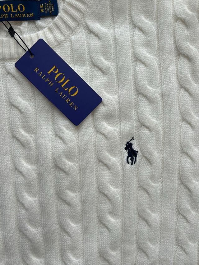 Jersey Polo Ralph Lauren Blanco Trenzado