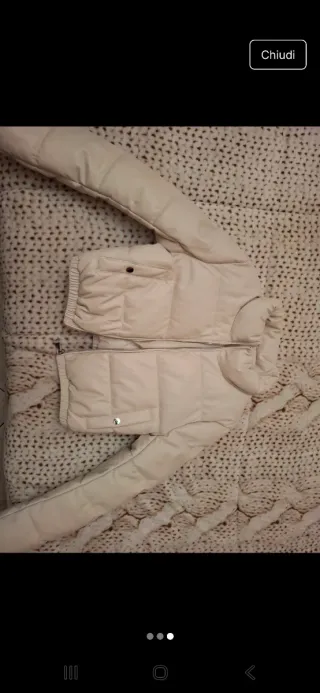 Giubbino in pelle imbottito beige