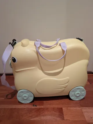 Maleta infantil amarilla con ruedas