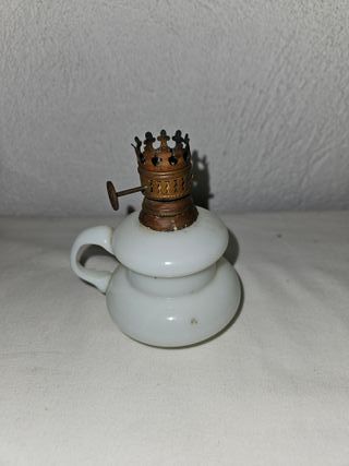 Lampada antica in vetro e ottone