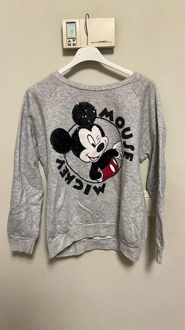 Sudadera Mickey Mouse Mujer Gris
