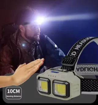 Linterna frontal doble LED COB